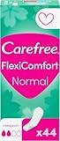Carefree Slipeinlagen FlexiComfort Normal ohne Duft, flexible & ultradünne Slipeinlagen für ein langanhaltendes Frischegefühl, Größe Normal, 44 Stück