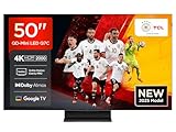 TCL 50Q7C QLED Mini LED Fernseher, 50 Zoll, 4K HDR Premium, Dolby Vision IQ & Atmos, Smart TV mit Google TV, Onkyo 2.0 Sound, 144Hz VRR, AMD FreeSync Premium Pro, HDMI 2.1, AirPlay 2, Alexa