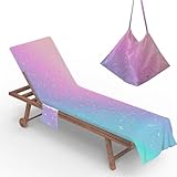 YJSZY Handtuchbezug für Chaise Longue,Mikrofaser-Strandtuch,schnelltrocknend,Weiche Liegeauflage mit Taschen,Liegetuch für Pool,Garten,Hotel,Sonnenbaden Chair Cover,Ombré Farbe (Farbe 8,75 x 210 cm)