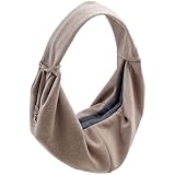 HUNTER Tragebeutel LOS ANGELES, Farbe: taupe/grau, für Welpen, kleine Hunde & Katzen bis 8 kg, ergonomische Form, mit Karabiner, weiches Baumwoll-Polyester-Gewebe, waschbar, Größe: 60 x 30 cm