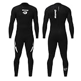 Owntop Herren Neoprenanzug 3/2mm - Vorderer Reißverschluss Voll Tauchanzüge, Stretch Pro Neopren-Nassanzug Thermische Volle Länge Tauchhaut zum Surfen Schnorcheln, Herren Schwarz L
