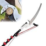 Hochentaster， Teleskop-Baumschere mit Fußstange, Gartenschere, Gartensäge for Beschneiden und Trimmen von Ästen und Blättern, keine Leiter erforderlich(18ft)