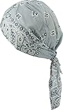 fashionchimp Zandana aus 100% Baumwolle, Bandana-Kopftuch, Bikertuch für Damen und Herren, Muster-Print (Grau Paisley)