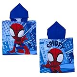 CARTOON Badeponcho für Kinder aus Polyester-Mikrofaser Größe 50 x 100 cm Strand Pool, spidey, Einheitsgröße