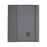 Victorinox Travel Essentials Tri-Fold Wallet, Portemonnaie mit RFID-Schutz, Kartenfächer, Ausweisfach, Damen/Herren, Grau