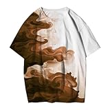 DUHENWU Herren Tshirt Sommer Sport Oberteile Rundhalsausschnitt Freizeit T-Shirt Colour Block Tunika Tops Vintage Kurzarm Tee Shirts Lustig Schnell Trocknende Sportshirt Slim Fit Laufshirt