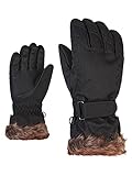 Ziener Mädchen LIM Ski-Handschuhe/Wintersport | warm atmungsaktiv, black-stru, 7