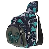IMIKEYA Dinosaurier Schultertasche aus Robustem Material Kleiner Umhängetasche für Jungen und Mädchen Vielseitige Kinder Brusttasche für Freizeit und Reisen