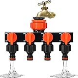 Birtern Spigot Splitter 4 Wege – Wasserhahn-Splitter, 4-Wege, strapazierfähig, auslaufsicherer Wasserhahn-Anschluss, Bewässerungsausrüstung für Außenbereich, Rasen, Gewächshaus, Wohnmobil, Auto