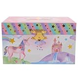 WATIIFUFU Einhorn Musikalische Schmuckspieluhr für Mädchen mit Fächern Schmuckkästchen Schatztruhe Geschenkidee zum Geburtstag und Neujahr