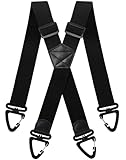 Gucass Hosenträger Herren Extra Stark, X Form Hosenträger Herren Breit 3,8cm, Elastisch und Längenverstellbar, mit 360° Drehbare Anti-Rutsch-Schnalle Geschenk Vatertag für Papa, Ehemann, Opa, Schwarz
