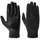 Roeckl Nashville Vegan Leather Handschuhe Fingerhandschuhe Kunstlederhandschuhe Damen/Herren - mit Futter Herbst-Winter Winter - 7 1/2 HS schwarz