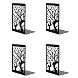 Wenrescry Buchstützen, 4 Stück (2 Paare) im stilvollen baumförmigen Design, rutschfeste Basis, robuste Konstruktion, ideal für Schreibtische, Bücherregale und Dekoration am Arbeitsplatz