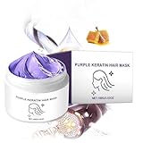 Lila Keratin-Haarmaske, Tiefenpflege, Verbessert Frizz, Aktiviert Die Haarwurzeln, Spendet Feuchtigkeit Und Macht Das Haar Weich, Verstärkt Den Glanz Mit Keratin Repair (1pcs)