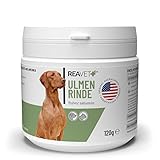 ReaVET Ulmenrinde Pulver Amerikanisch für Hunde & Katzen 120g – Natürlich für Magen und Darm, Durchfall Pulver für Hund Katzen, gegen Verstopfung, Slippery Elm Bark