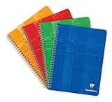 Clairefontaine 8723 C – Lot de 1 Hefte mit Spiralen Maxi Innenraum A5 quer liniert mit Rand 100 Seiten, Farben sortiert, bunt