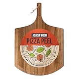 Chef Pomodoro 40,6 cm Akazie Pizzaschieber Holz Pizzaschieber 16 Zoll Hausgemachte Holz Pizzaschieber mit Griff Pizzaofen Zubehör Spatel Gourmet