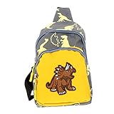 minkissy 1 Stück Dinosaurier-Gürteltasche für Brust Süße Tasche Kleinkindertaschen Taille Leichensack für Karikatur Bauchtasche Umhängetasche Nylon Grey