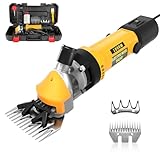 1000w Elektrische Schafschermaschine,Professionelle Schermaschine mit 6-Gang Einstellbar,Schafschere für Alpakas Ziegen Pferde Bauernhof mit Koffer