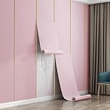 Koncey Thermo Isolierende Tapete, Dämmtapete Leinenstruktur, Isoliertapete Selbstklebend, 50 x 100 cm, Wandpaneele Dekorative für Schlafzimmer, Wohnzimmer, Küche(Rosa,3 pcs)