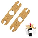 2 Stück Weinglashalter Holz, Weinglashalter Holz zum Umhängen für 4 Gläser Wine Glass Holder Hängend Weinflaschenhalter Rustikaler Glashalter für Outdoor-Picknick und mehr, Weinzubehör
