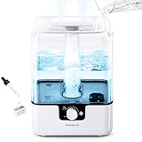 CHIVALZ Luftbefeuchter, 6L Luftbefeuchter Schlafzimmer für Große Räume, 360° Drehbare Düse Top Fill Cool Mist Humidifier, 50H Aroma Diffuser für Schlafzimmer Kinderzimmer Pflanzen Baby 26dB Nachtlicht