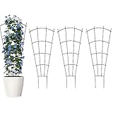 Thealyn Rankgitter für Zimmerpflanzen, Kletterpflanzen, Metall, Garten, Zimmerpflanzen, Blumen, Ranke, Efeu, Fächerform, Schwarz, 81,3 cm, 4 Stück