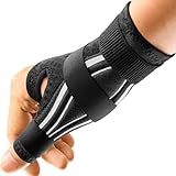 FREETOO Ergonomische Daumenbandage Rechts und Links, Atmungsaktive und Weiche Daumenschiene, Daumenorthese bei Arthrose, Sehnenscheidenentzündung, Schnapdaumen, Damen und Herren, S/M, Schwarz/Weiß