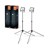 LEDVANCE LED Arbeitsleuchte für Aussenanwendungen,Worklight Value mit Tripod-Ständer und 1x 30W Strahler im Doppelpack, Tageslichtweiss (6500K), Dunkelgrau, 2er-Pack