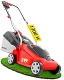 HECHT 2-IN-1 Elektro Rasenmäher mit 1300 Watt Motor – 33 cm Schnittbreite – Einzelradschnitthöheneinstellung 20-60 mm – 30 Liter Fangkorb für einen schön gepflegten Rasen – Electric Lawnmower