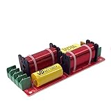 VOANZO 150 W Lautsprecher, Crossover, 2-Wege-Crossover, hohe und niedrige Frequenz, Crossover-Punkt, 2600 Hz, für Hi-Fi-Bücherregal-Lautsprecher, Mittellautsprecher,Gelb