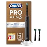 Oral-B Pro Series 3 Plus Edition Elektrische Zahnbürste, 3 Aufsteckbürsten, mit visueller 360° Andruckkontrolle für Zahnpflege, recycelbare Verpackung, Designed by Braun, schwarz