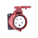 as - Schwabe CEE-Anbausteckdose - CEE Steckdose - 400V/32A/5-polig/6h - Flanschmaß 75 x 75 mm - Lochmaß 60 x 60 mm - Steckdose Schlagfest - Spritzwassergeschützt IP44, 60441