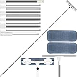 Teleskop Fensterwischer 388 cm, Professioneller Fensterputzer Set, 2 In 1 Teleskopstange Fensterreinigung mit 39 cm Squeegee und 39cm Mikrofasertuch für Hohe Fenster Im Innen und AußEnbereic