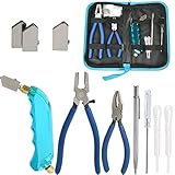 DODUOS Professioneller Glasschneider Set - Öl-Feed Cutter mit Schneidkopf 2 Größen, Fugenzange Pliers, Öltropfer, Skulpturenstift, Schraubendreher, Tasche - Glas Cutter für Glass Akkurate Schnitte