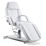 Barberpub Hydraulische Kosmetikliege Therapieliege Massageliege Tattooliege 0006W(Weiß)