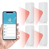 eMylo Zigbee Bewegungssensor,128°Infrarot Sensor,Drahtloser Bewegungsmelder mit Alarm,PIR Motion Sensor Mini funktioniert mit Smart Life,Alexa,Google Home (4 Packs) Zigbee-Gateway erforderlich