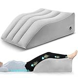 PleasurePeak Venenerhöhungskissen, aufblasbares Kissen zur Erhöhung der Beine, bequemes Keilkissen für den Schlaf, verbessert die Durchblutung, grau, tragbar