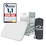 hERZtal Reisekissen – Ergonomisches Nackenstützkissen für Unterwegs, Kompaktes und Bequemes Kissen für Flugzeug, Auto und Büro – Inklusive Tragetasche