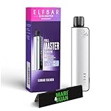 Elfbar Elfa Master Pod System Basisgerät mit Pod kompatibel mit Elfa Pods Elfa Turbo und Lost Mary Tappo Pods ohne Liquid ohne Nikotin inkl Testpackung Longpapers von Mari und Juan (Lunar Silver)