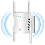 Meetown WLAN Verstärker, Ultraxtendex Wifi Repeater mit LAN anschluss, 300 Mbit/s WiFi Verstärker, Compatible 99% Standard WiFi Routern, Kompatibel mit Alexa, Deckt bis zu 9200Sq.ft