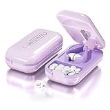 TISCH Pill Cutter | Tablettenteiler für Mehrfachpillen, Pillenschneider, Teiler für Große und Kleine Tabletten, Medikamententeiler mit Aufbewahrungsfach für Reise & Haustier (Lila)