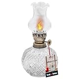 KOTARBAU® Petroleumlampe Öllampe Glas 19 cm Klein Campinglampe Petroliumöllampe mit Metallzubehör Laterne Vintage Öl Lampe Camping Licht Balkon Zubehör Petroleumlaterne für Innenräume