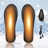 Yootiko Beheizbare Einlegesohlen, USB Wiederaufladbar Fußwärmer Wärmesohlen Waschbar Beheizbare Sohlen Fußwärmer Elektrisch für Damen Herren Schuhe Geeignet für Hausarbeit Skifahren Camping Angeln