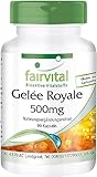 Fairvital | Gelée Royale 500mg - 90 Kapseln - HOCHDOSIERT - standardisiert auf 4% 10-HDA