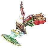 PACKOVE Emaillierte Eagle Shape Schmuckbox mit Magnetverschluss Kleine Aufbewahrungsbox für Halsketten Armbänder und Ohrringe Vintage Metall Schmuckorganizer mit Charmantem Design