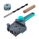 wolfcraft Projekt-Set „Dübelverbindungen herstellen“ - 8621000 - Für passgenaue, stabile Eck-, T- und Flächenverbindungen mit Ø-8-mm-Dübeln