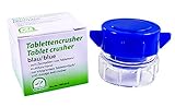 Medi-Inn Tablettenmörser blau | Tablettencrusher zum Zerkleinern von Tabletten | mit Aufbewahrungsfach | 1 Stück