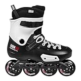 Powerslide Inline Skates Zoom Pro Black 80, Unisex für Herren und Damen in Schwarz/Weiß, 80mm/86A Rollen, ABEC 7 Pro Kugellager, Art. nr.: 880237