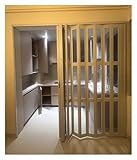 Anpassbare PVC-Falttür mit Griff und Acrylglas, einfache Installation für Küchenräume, keine untere Schiene im Lieferumfang enthalten